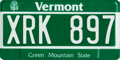 VT license plate XRK897