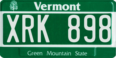 VT license plate XRK898