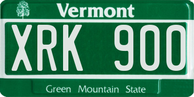 VT license plate XRK900