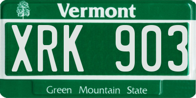 VT license plate XRK903