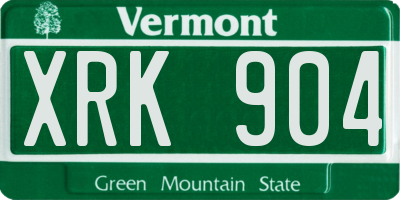 VT license plate XRK904
