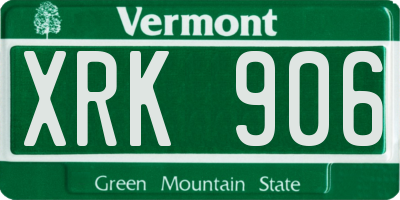VT license plate XRK906