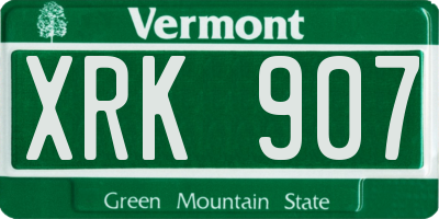 VT license plate XRK907