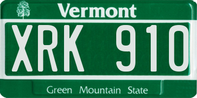 VT license plate XRK910