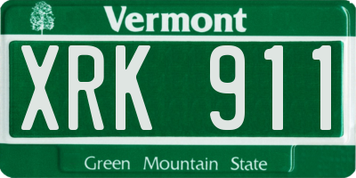 VT license plate XRK911