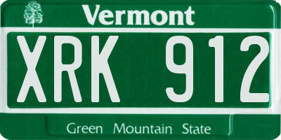 VT license plate XRK912