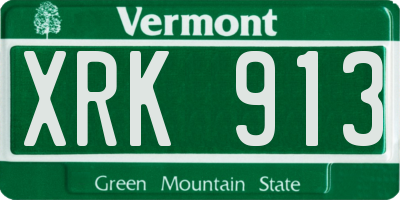 VT license plate XRK913