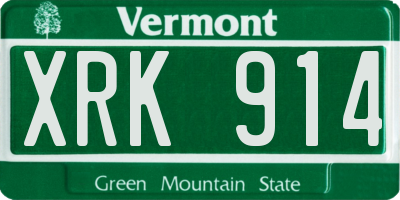 VT license plate XRK914