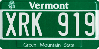 VT license plate XRK919