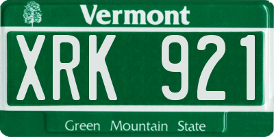 VT license plate XRK921
