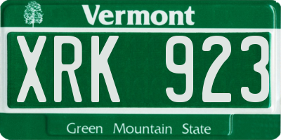 VT license plate XRK923