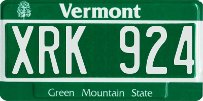 VT license plate XRK924