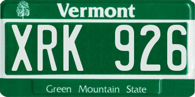 VT license plate XRK926