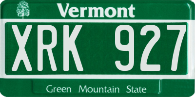 VT license plate XRK927