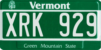 VT license plate XRK929