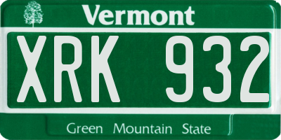 VT license plate XRK932