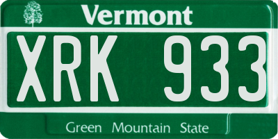 VT license plate XRK933