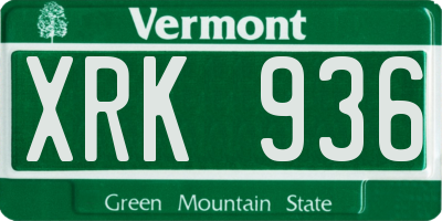 VT license plate XRK936