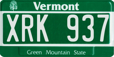 VT license plate XRK937
