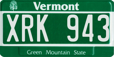 VT license plate XRK943