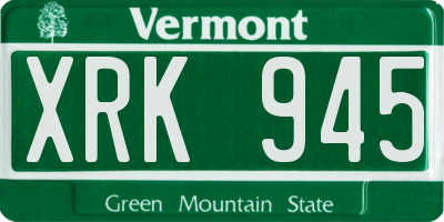 VT license plate XRK945