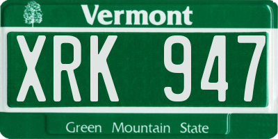 VT license plate XRK947