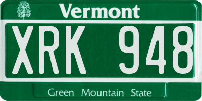 VT license plate XRK948