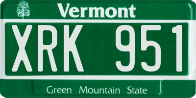 VT license plate XRK951