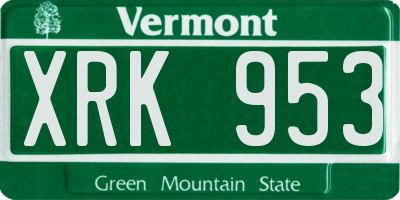 VT license plate XRK953