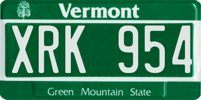 VT license plate XRK954