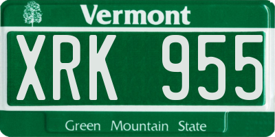 VT license plate XRK955