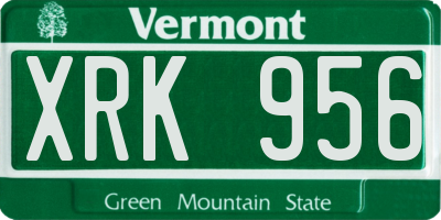 VT license plate XRK956