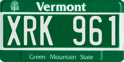 VT license plate XRK961