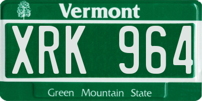 VT license plate XRK964