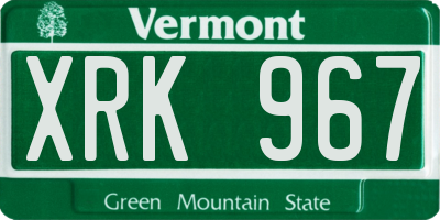 VT license plate XRK967