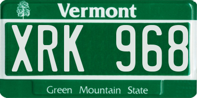 VT license plate XRK968