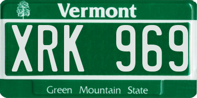 VT license plate XRK969