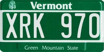 VT license plate XRK970