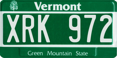 VT license plate XRK972