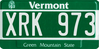 VT license plate XRK973