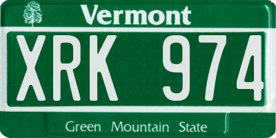 VT license plate XRK974
