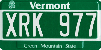 VT license plate XRK977