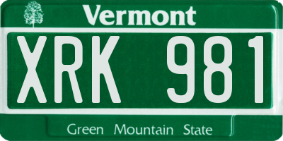 VT license plate XRK981