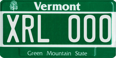 VT license plate XRL000
