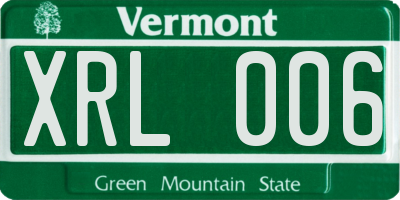 VT license plate XRL006