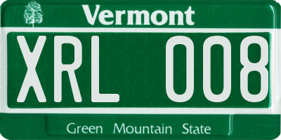 VT license plate XRL008