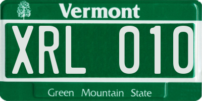 VT license plate XRL010