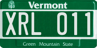 VT license plate XRL011