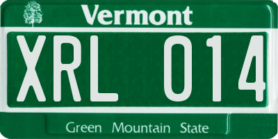VT license plate XRL014