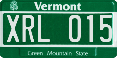 VT license plate XRL015